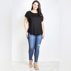 BIN#23 - PLUS SIZE Black Blouse